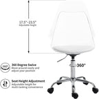 Chaise de bureau pivotante en acrylique à hauteur réglable sans accoudoirs