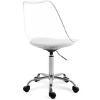 Chaise de bureau pivotante en acrylique à hauteur réglable sans accoudoirs