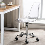 Chaise de bureau pivotante en acrylique à hauteur réglable sans accoudoirs