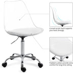 Chaise de bureau pivotante en acrylique à hauteur réglable sans accoudoirs