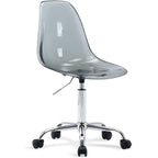 Chaise de bureau pivotante en acrylique à hauteur réglable sans accoudoirs