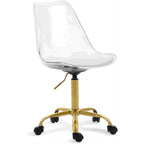 Chaise de bureau pivotante en acrylique à hauteur réglable sans accoudoirs