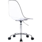 Chaise de bureau pivotante en acrylique à hauteur réglable sans accoudoirs