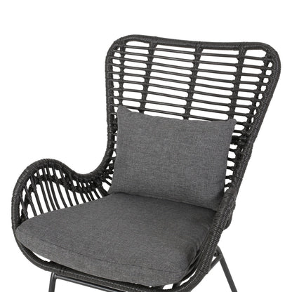 Ensemble de salon de jardin Acuna 3 pièces en osier avec coussins par Christopher Knight Home