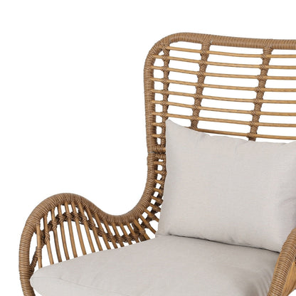 Ensemble de salon de jardin Acuna 3 pièces en osier avec coussins par Christopher Knight Home