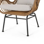 Ensemble de salon de jardin Acuna 3 pièces en osier avec coussins par Christopher Knight Home