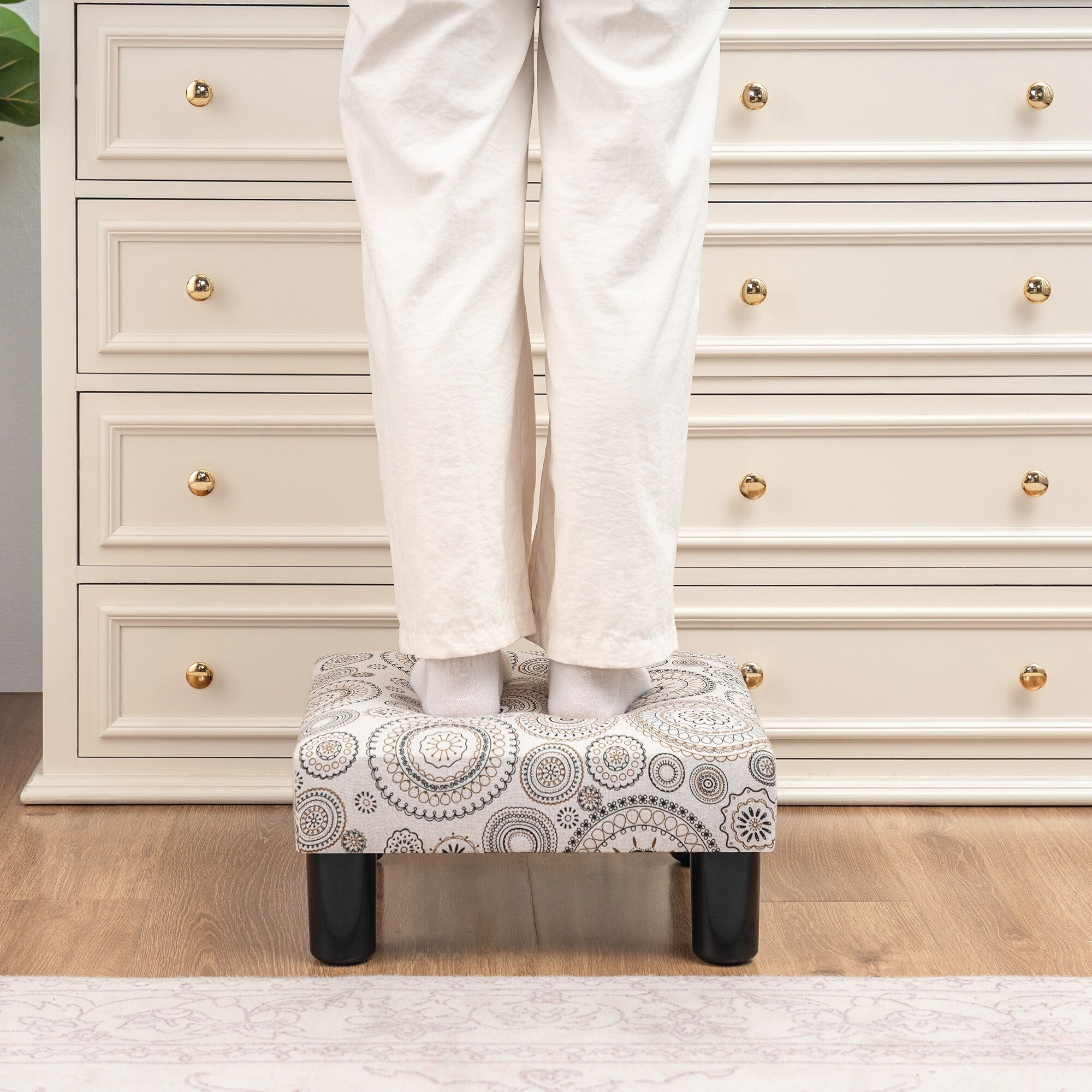 Tabouret d'escalier pour chien Adeco Ottoman rembourré en tissu