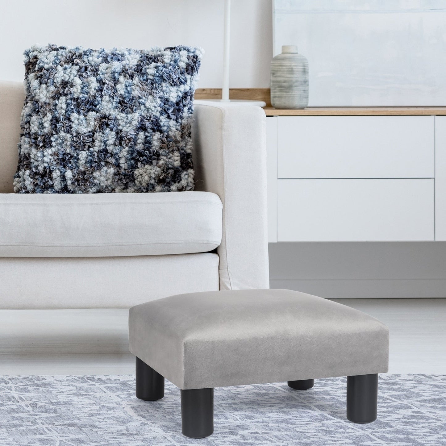 Tabouret d'escalier pour chien Adeco Ottoman rembourré en tissu