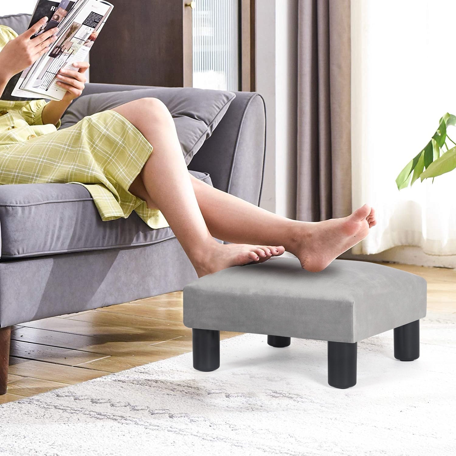 Tabouret d'escalier pour chien Adeco Ottoman rembourré en tissu