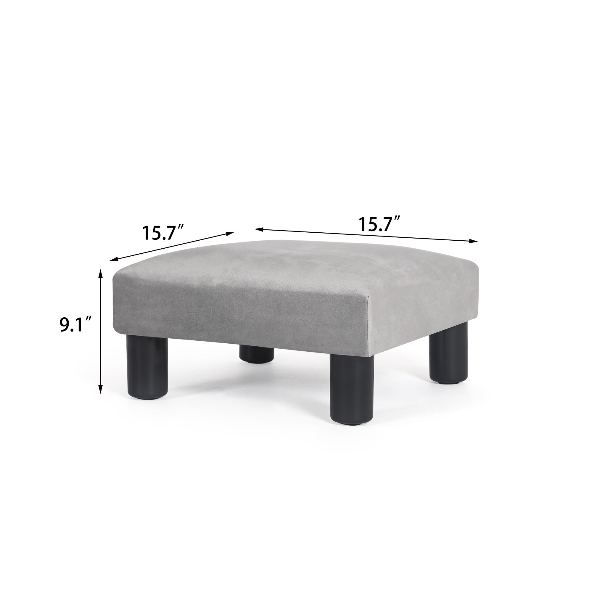 Adeco Ottoman Upholstered Fabric Footrest Pet Steps Dog Stair Stool