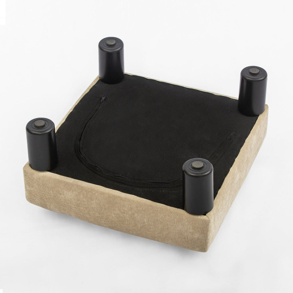 Adeco Ottoman Upholstered Fabric Footrest Pet Steps Dog Stair Stool
