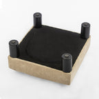 Adeco Ottoman Upholstered Fabric Footrest Pet Steps Dog Stair Stool