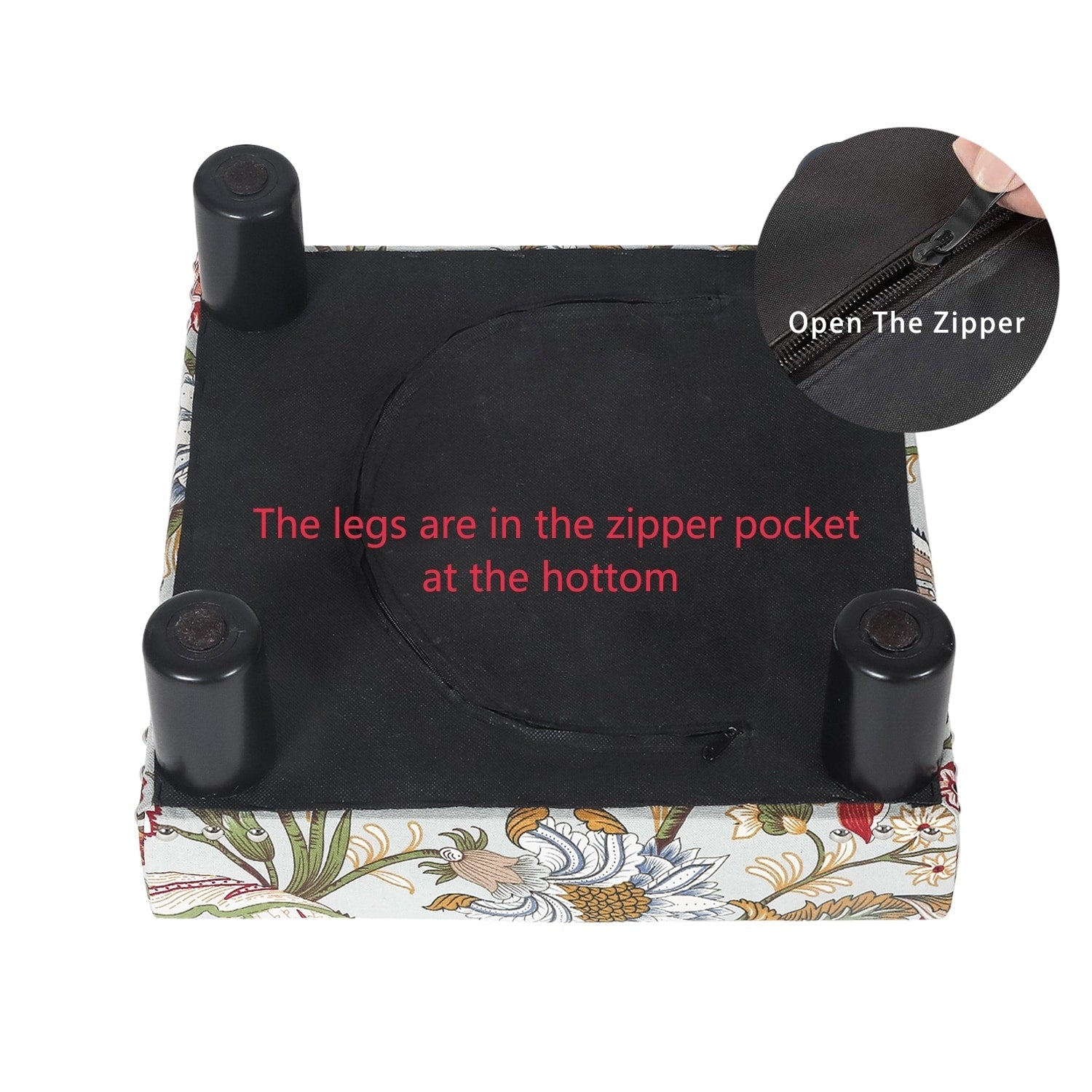 Adeco Ottoman Upholstered Fabric Footrest Pet Steps Dog Stair Stool
