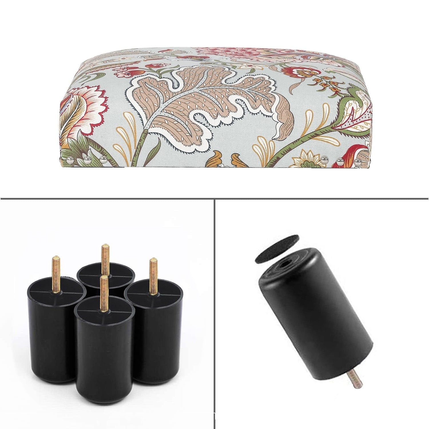 Tabouret d'escalier pour chien Adeco Ottoman rembourré en tissu