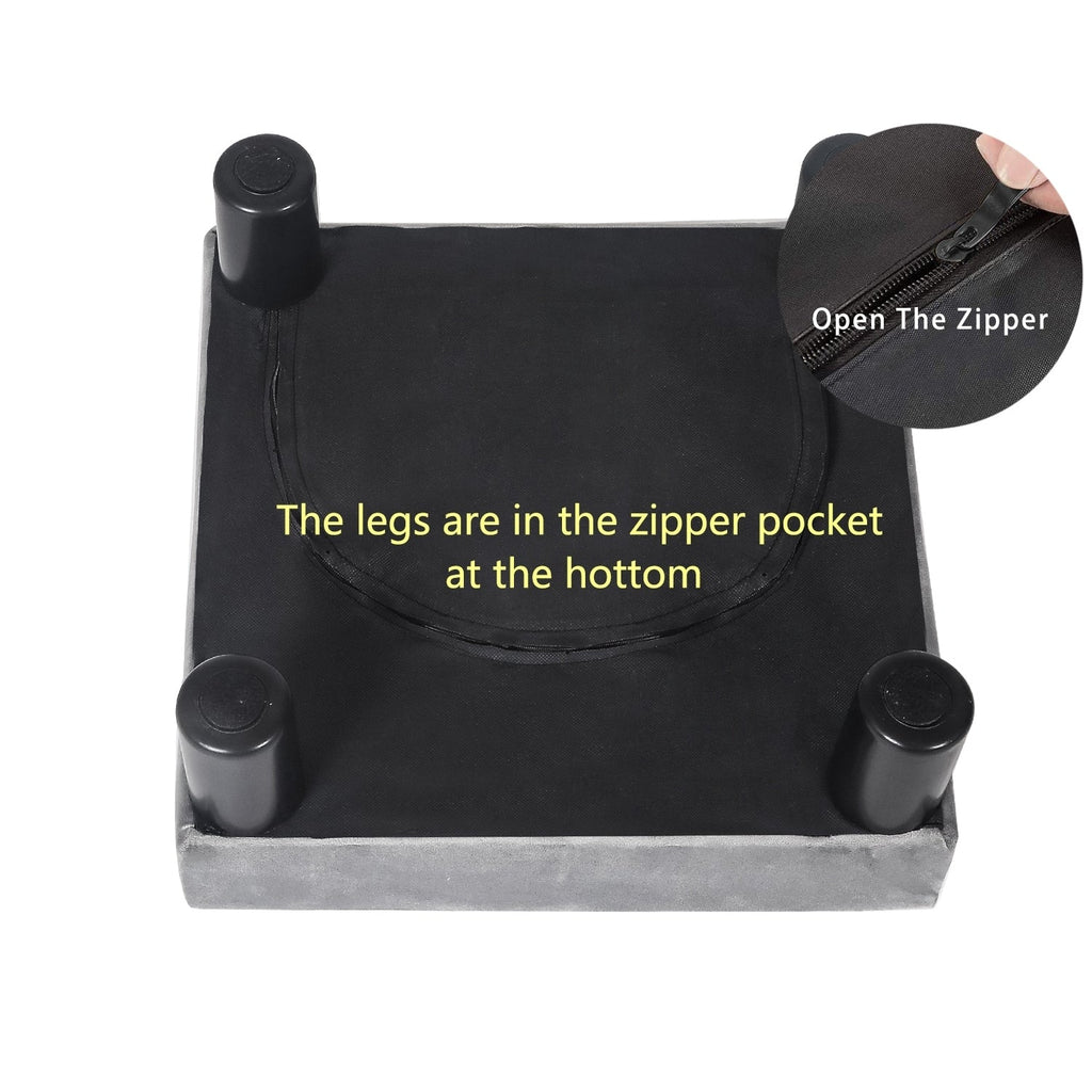 Adeco Ottoman Upholstered Fabric Footrest Pet Steps Dog Stair Stool