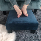 Adeco Ottoman Upholstered Fabric Footrest Pet Steps Dog Stair Stool