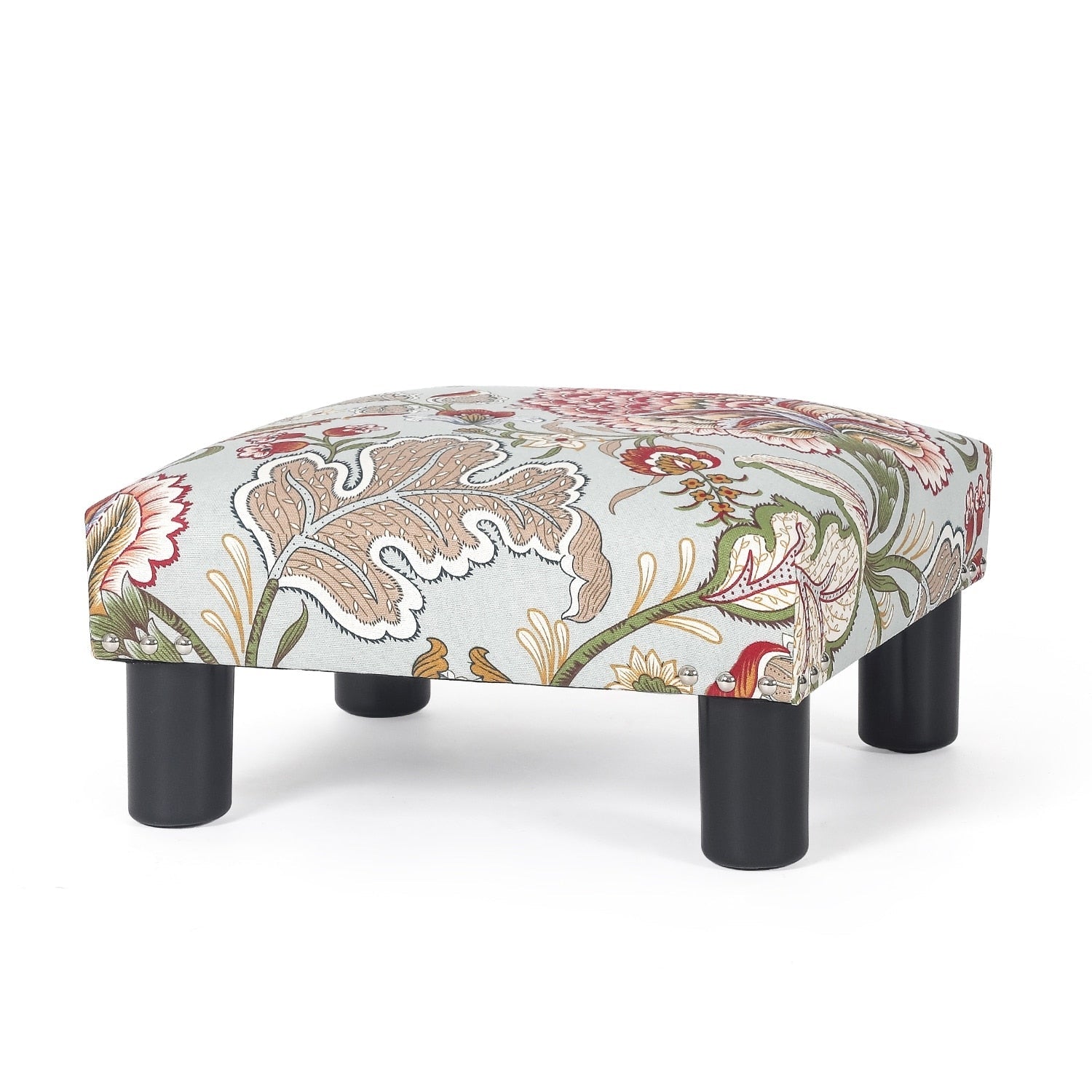 Adeco Ottoman Upholstered Fabric Footrest Pet Steps Dog Stair Stool