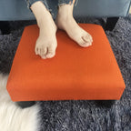 Adeco Ottoman Upholstered Fabric Footrest Pet Steps Dog Stair Stool