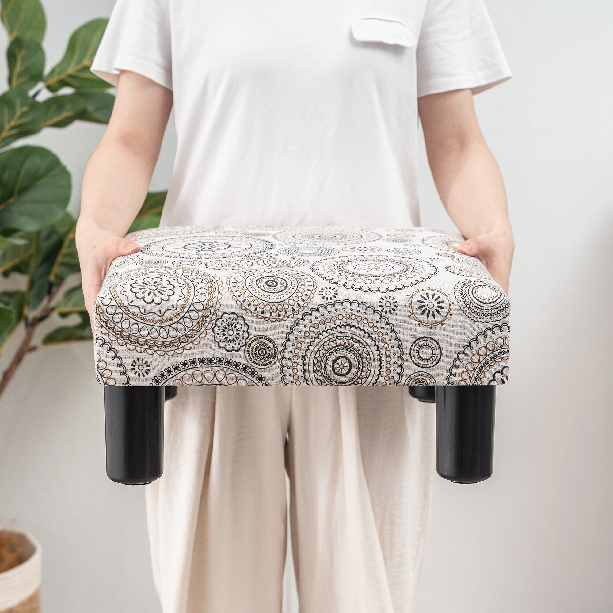 Tabouret d'escalier pour chien Adeco Ottoman rembourré en tissu