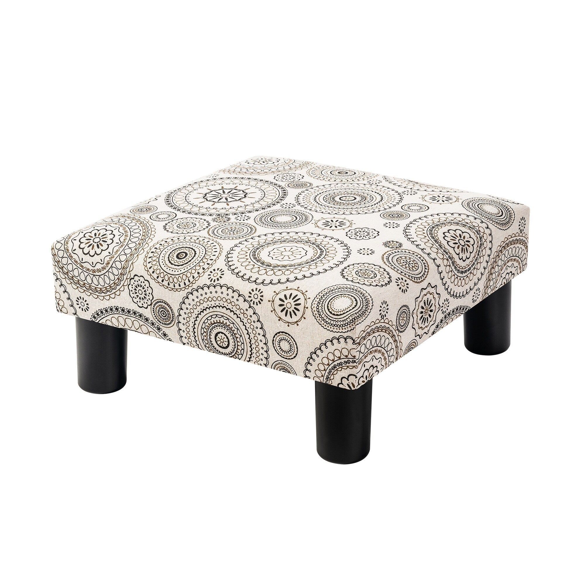 Adeco Ottoman Upholstered Fabric Footrest Pet Steps Dog Stair Stool