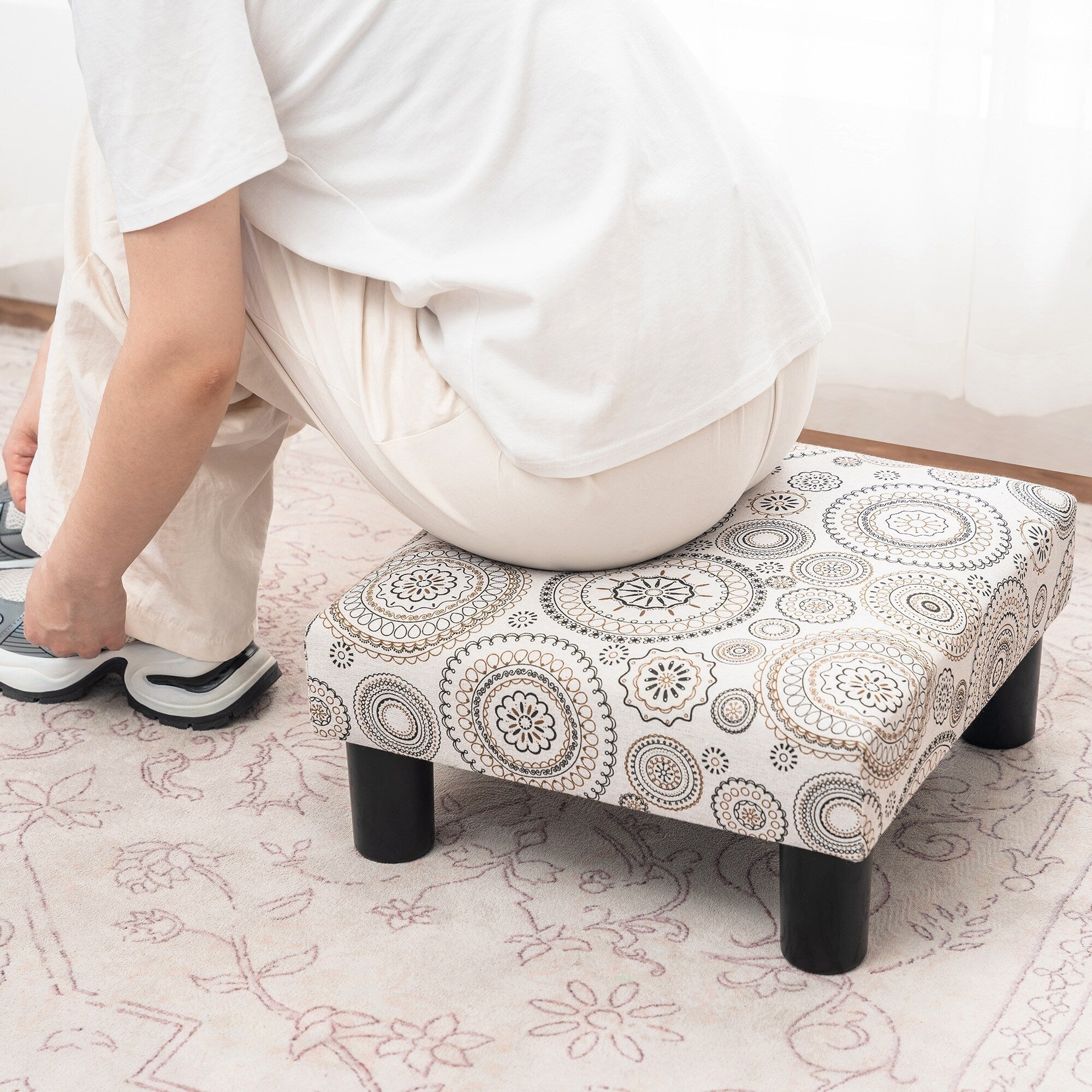 Tabouret d'escalier pour chien Adeco Ottoman rembourré en tissu