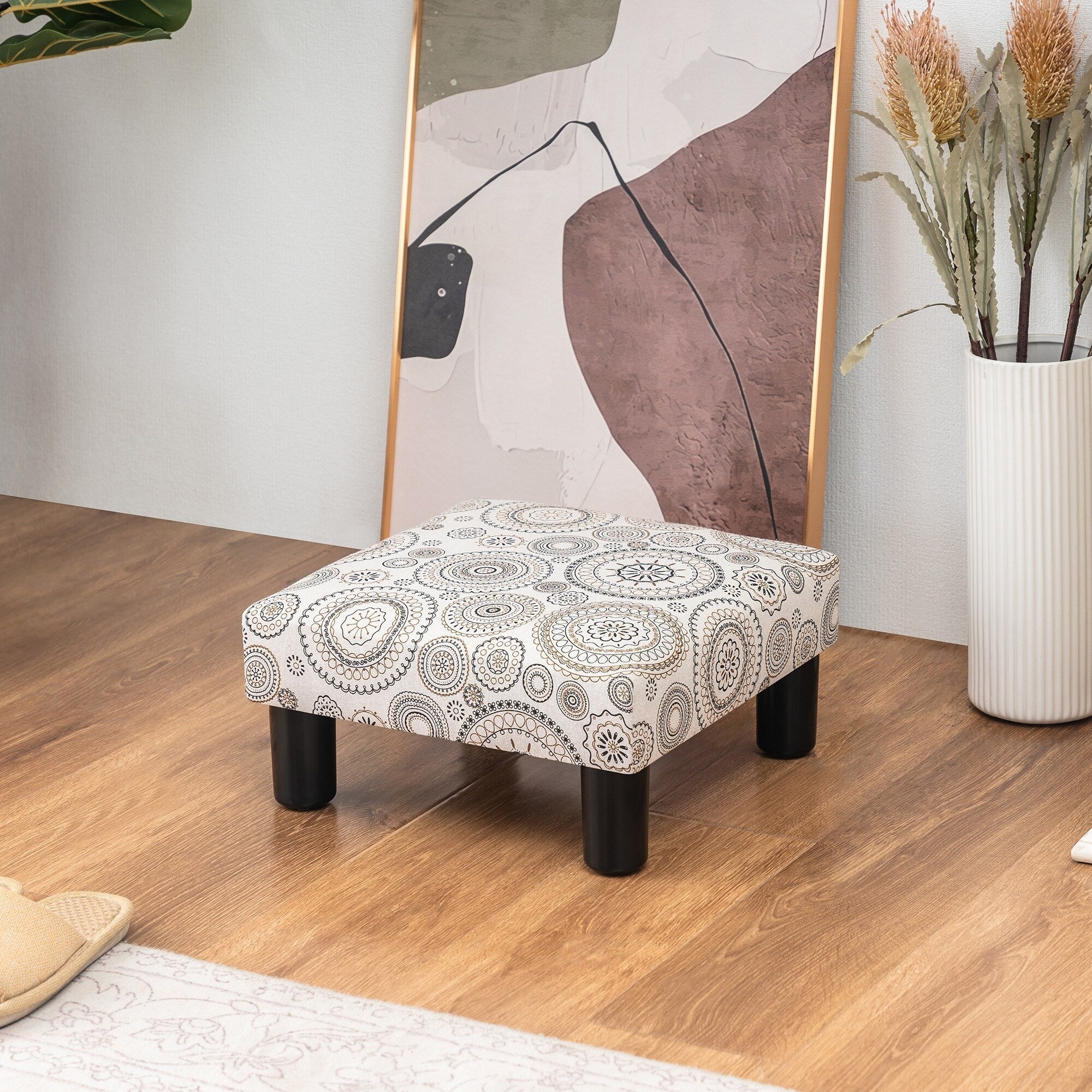 Tabouret d'escalier pour chien Adeco Ottoman rembourré en tissu