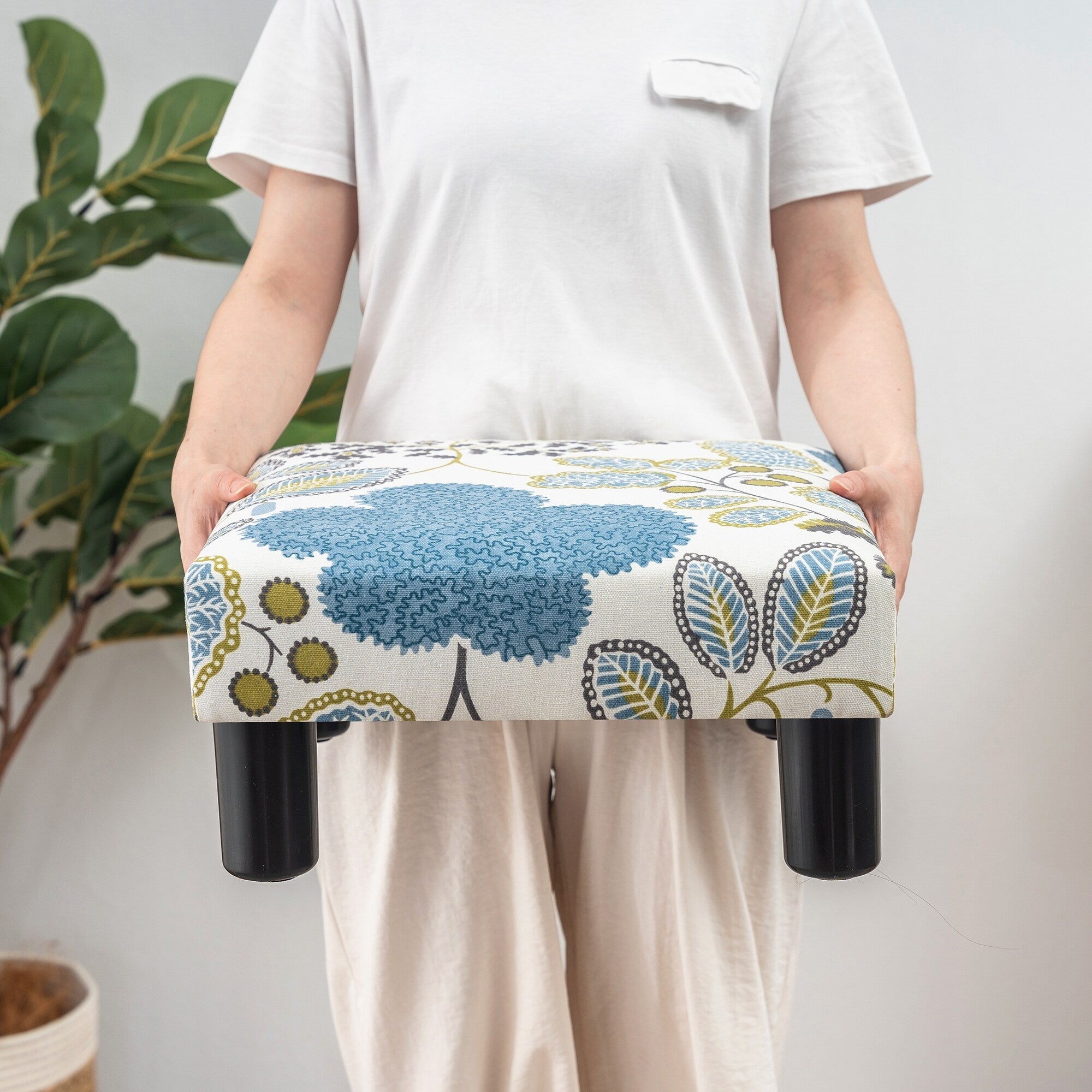 Tabouret d'escalier pour chien Adeco Ottoman rembourré en tissu