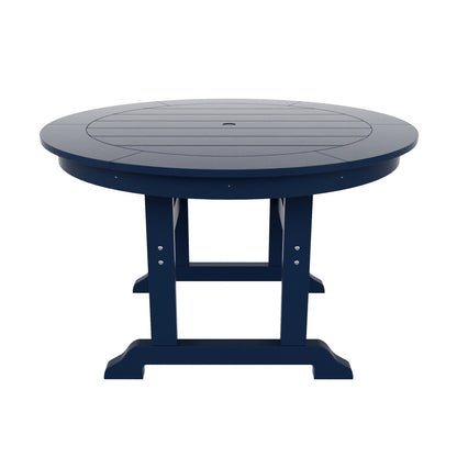 Ensemble de 5 chaises de salle à manger rondes Adirondack Polytrends Laguna en PEHD, toutes saisons, pour terrasse