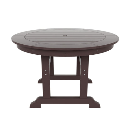 Ensemble de 5 chaises de salle à manger rondes Adirondack Polytrends Laguna en PEHD, toutes saisons, pour terrasse