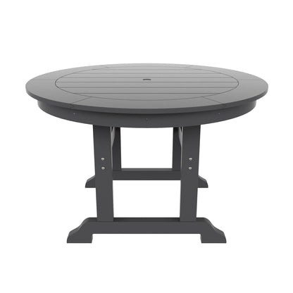 Ensemble de 5 chaises de salle à manger rondes Adirondack Polytrends Laguna en PEHD, toutes saisons, pour terrasse