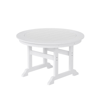 Ensemble de 5 chaises de salle à manger rondes Adirondack Polytrends Laguna en PEHD, toutes saisons, pour terrasse