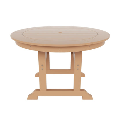 Ensemble de 5 chaises de salle à manger rondes Adirondack Polytrends Laguna en PEHD, toutes saisons, pour terrasse