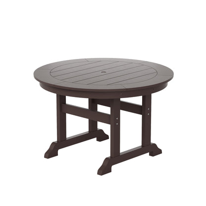 Ensemble de 5 chaises de salle à manger rondes Adirondack Polytrends Laguna en PEHD, toutes saisons, pour terrasse