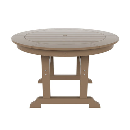 Ensemble de 5 chaises de salle à manger rondes Adirondack Polytrends Laguna en PEHD, toutes saisons, pour terrasse