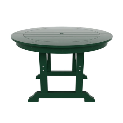Ensemble de 5 chaises de salle à manger rondes Adirondack Polytrends Laguna en PEHD, toutes saisons, pour terrasse