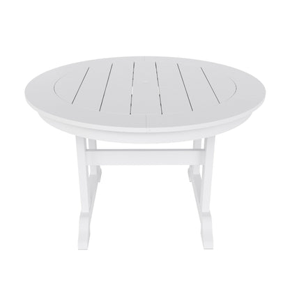 Ensemble de 5 chaises de salle à manger rondes Adirondack Polytrends Laguna en PEHD, toutes saisons, pour terrasse