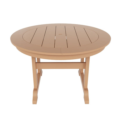 Ensemble de 5 chaises de salle à manger rondes Adirondack Polytrends Laguna en PEHD, toutes saisons, pour terrasse