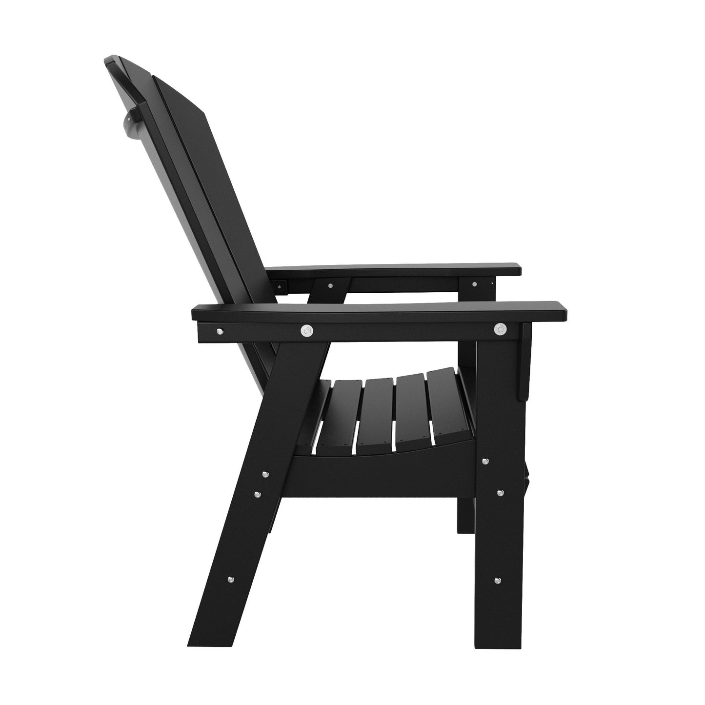 Ensemble de 5 chaises de salle à manger carrées Adirondack Polytrends Laguna en PEHD, toutes saisons