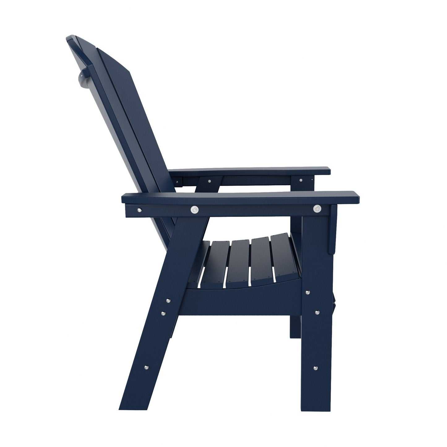 Ensemble de 5 chaises de salle à manger carrées Adirondack Polytrends Laguna en PEHD, toutes saisons