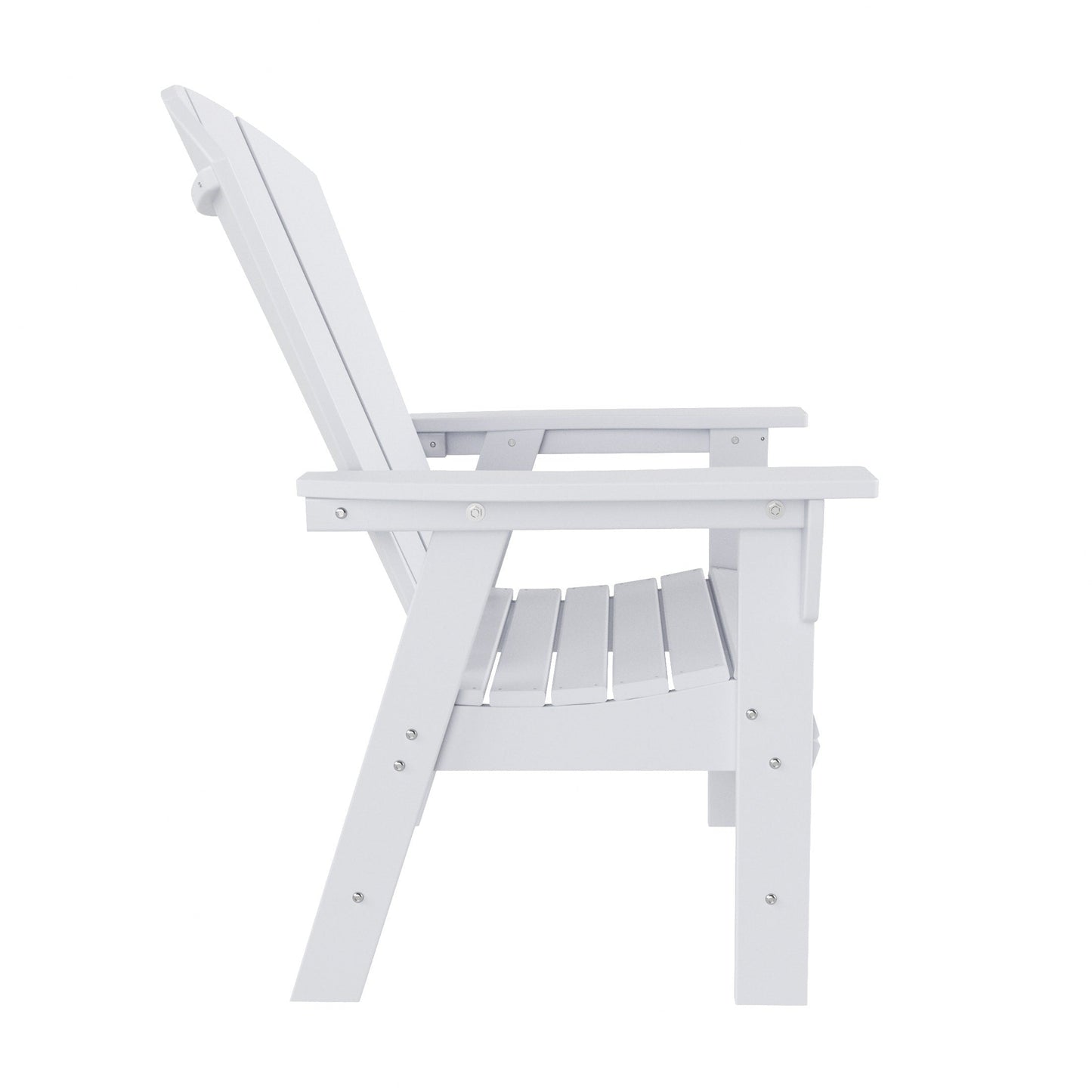 Ensemble de 5 chaises de salle à manger carrées Adirondack Polytrends Laguna en PEHD, toutes saisons