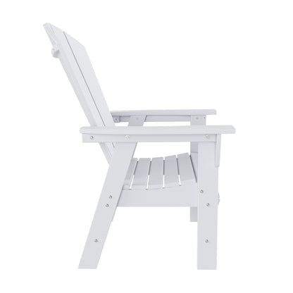 Ensemble de 5 chaises de salle à manger carrées Adirondack Polytrends Laguna en PEHD, toutes saisons