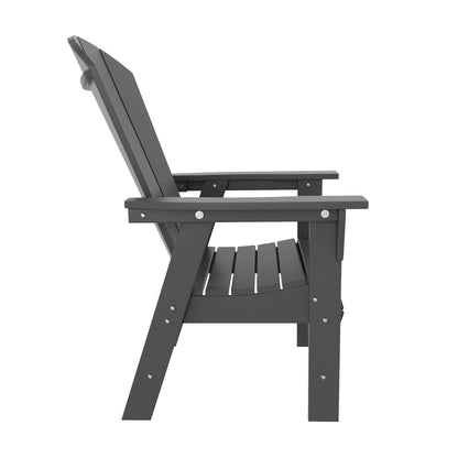 Ensemble de 5 chaises de salle à manger carrées Adirondack Polytrends Laguna en PEHD, toutes saisons