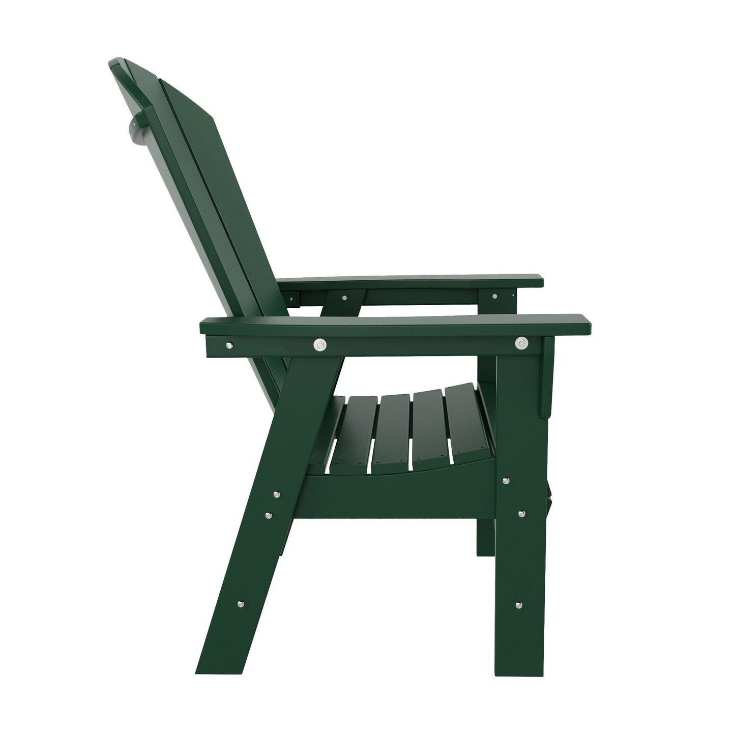 Ensemble de 5 chaises de salle à manger carrées Adirondack Polytrends Laguna en PEHD, toutes saisons