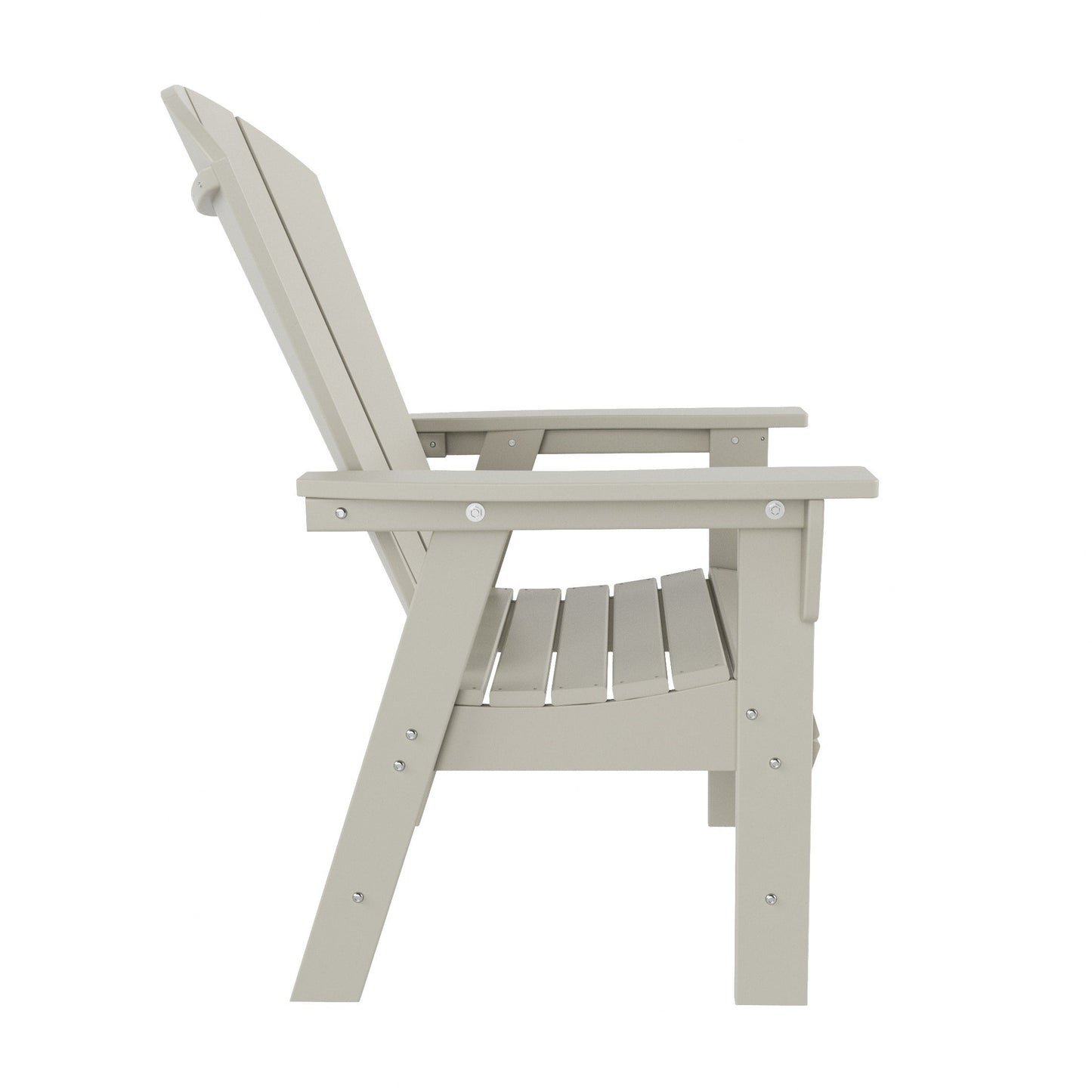Ensemble de 5 chaises de salle à manger carrées Adirondack Polytrends Laguna en PEHD, toutes saisons