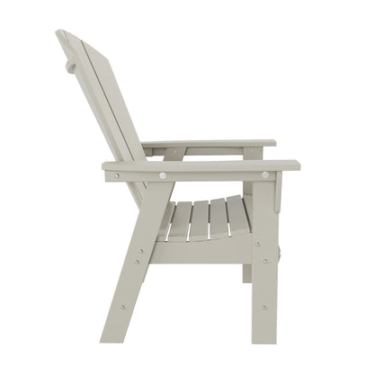 Ensemble de 5 chaises de salle à manger carrées Adirondack Polytrends Laguna en PEHD, toutes saisons