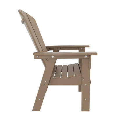 Ensemble de 5 chaises de salle à manger carrées Adirondack Polytrends Laguna en PEHD, toutes saisons