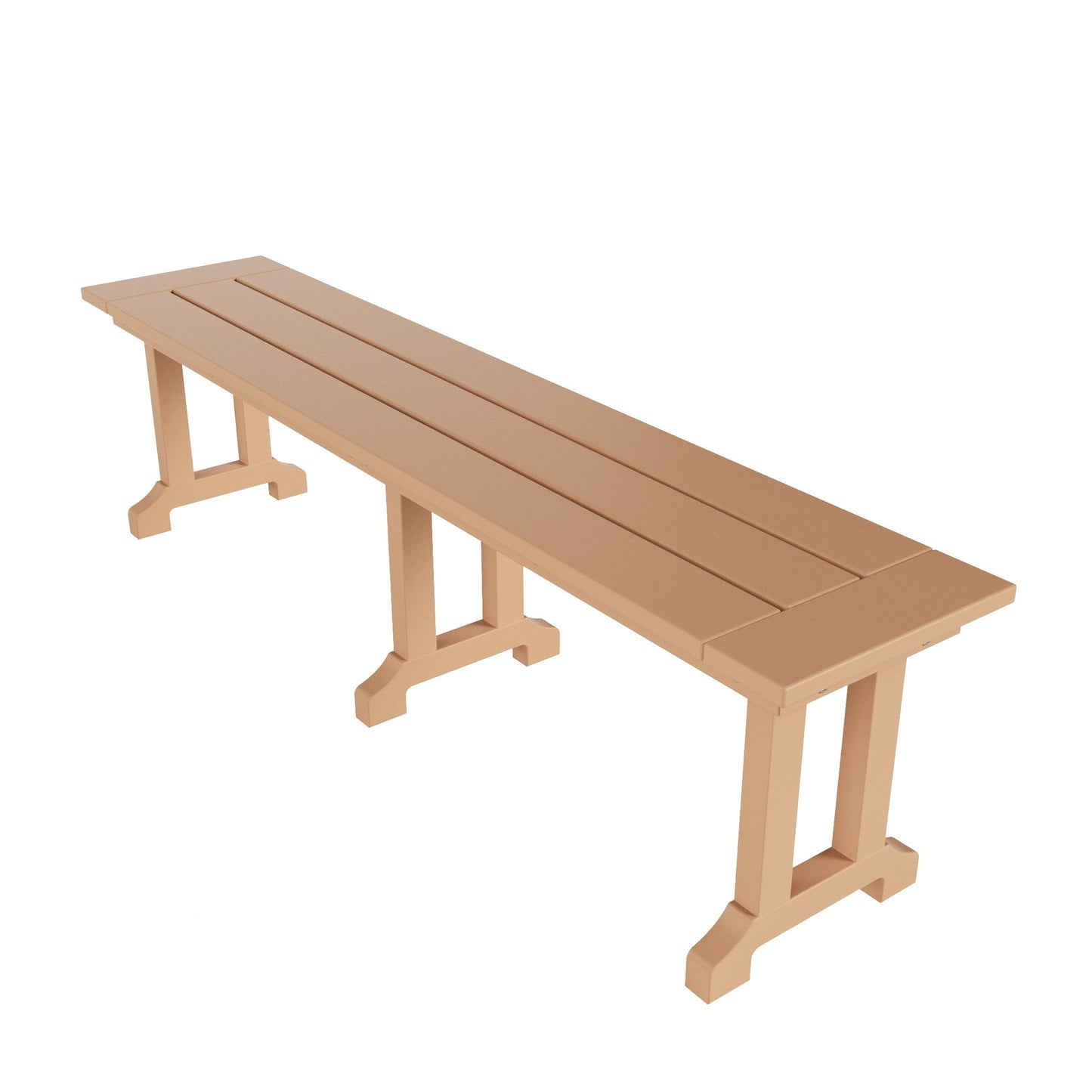 Ensemble de salle à manger d'extérieur Polytrends Laguna en PEHD, toutes saisons, avec table rectangulaire, fauteuils et banc (ensemble de 6 pièces)