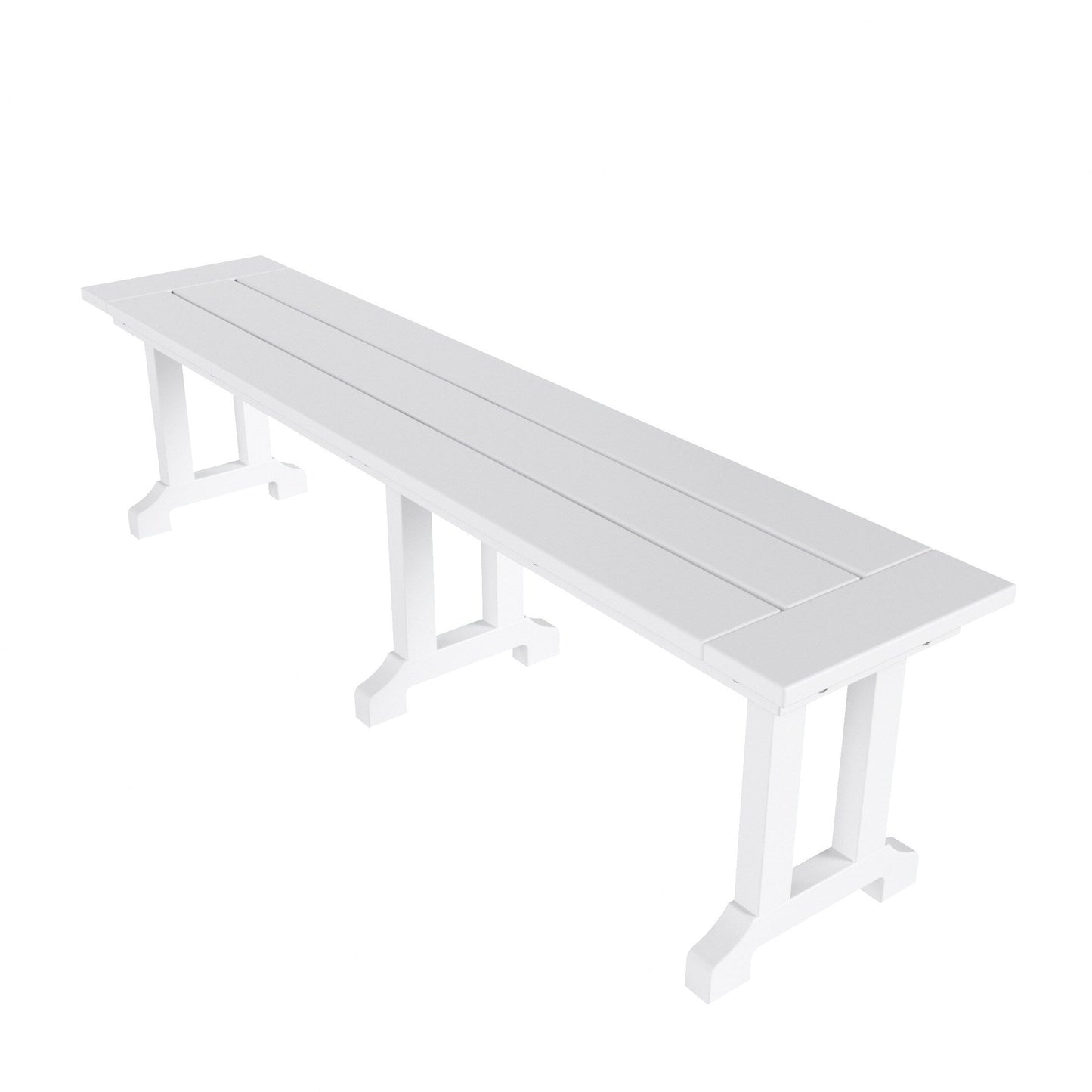Ensemble de salle à manger d'extérieur Polytrends Laguna en PEHD, toutes saisons, avec table rectangulaire, fauteuils et banc (ensemble de 6 pièces)