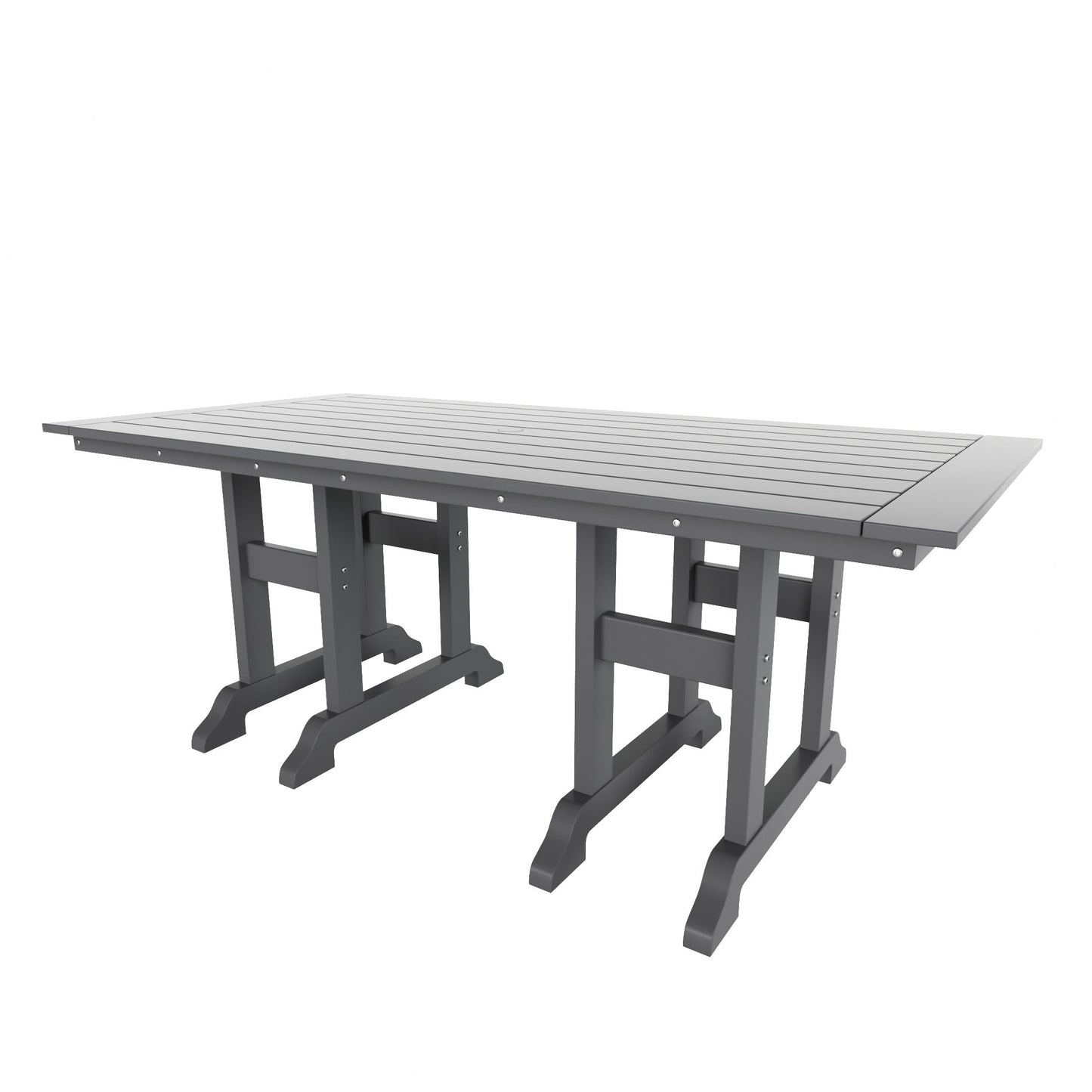 Ensemble de salle à manger d'extérieur Polytrends Laguna en PEHD, toutes saisons, avec table rectangulaire, fauteuils et banc (ensemble de 6 pièces)