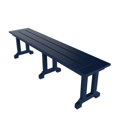 Ensemble de salle à manger d'extérieur Polytrends Laguna en PEHD, toutes saisons, avec table rectangulaire, fauteuils et banc (ensemble de 6 pièces)